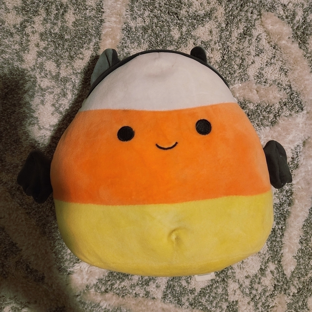 KELLYTOY Delie the Candy Corn Bat Squishmallow — Halloween Collection 8" Plush
